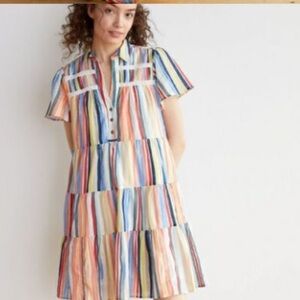 Size medium petite anthropologie Georgina stripe dress
